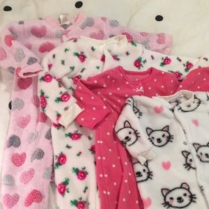 Set of Four Baby footed pajamas